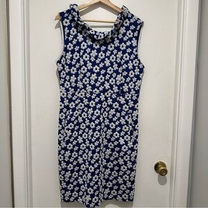 Tyler Boe dress Size‎ XL Sleeveless Blue W/white Flowers